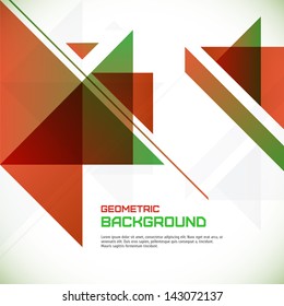Abstract geometrical background with blue triangles and space for your message. Vector, EPS10