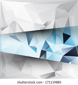 Abstract geometrical background with blue triangles and space for your message. Vector, EPS10 