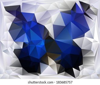 Abstract geometrical background with blue triangles