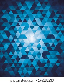 Abstract geometrical background with blue triangles