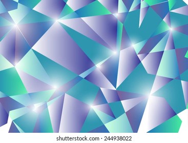 Abstract geometrical background with blue triangles and space for your message. Vector