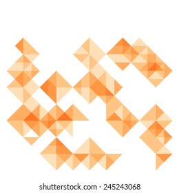 abstract geometrical background with bright orange square rhombus segments and sectors. vector illustration