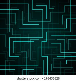 Abstract geometrical background consisting of bright rectangular elements arranged on a dark background.  Vector illustration EPS10.
