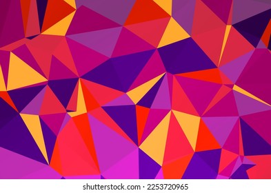 Fondo geométrico abstracto compuesto por polígonos triangulares multicolores
