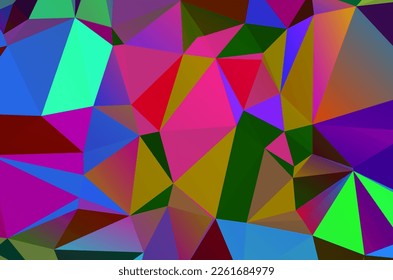 Fondo geométrico abstracto compuesto por polígonos triangulares multicolores
