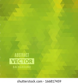 Abstract geometrical background with green triangles