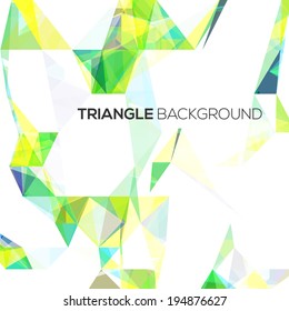 Abstract geometrical background with green triangles and space for your message. Vector, EPS10