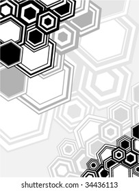 Abstract geometrical background from hexagons