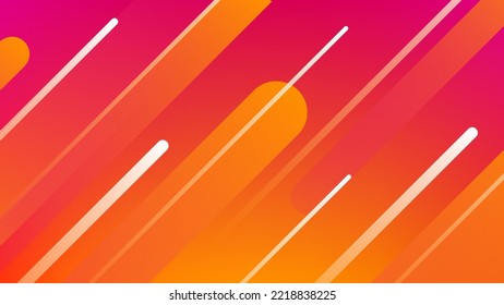 Abstract Geometrical Background Illustration with Gradient Dymanic Shapes and Lines Pattern. Pink, Orange, Yellow and White and Color Spectrum. Backdrop for your Social Media, Graphic Design, Banner