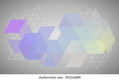 Abstract geometrical background made up with triangular shapes. Brochure, poster, design.