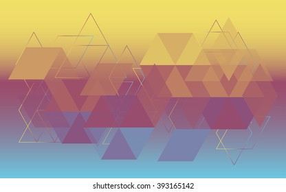 Abstract geometrical background made up with triangular shapes. Brochure, poster,design.