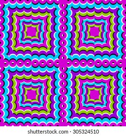 Abstract geometrical background (optical illusion of movement). Seamless pattern.