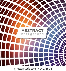 Abstract geometrical background. Part of 3d sphere with square cells background design. Vector illustration.