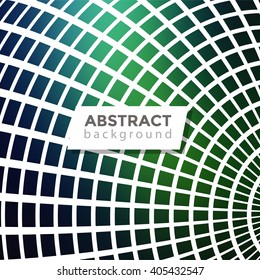 Abstract geometrical background. Part of 3d sphere with square cells background design. Vector illustration.