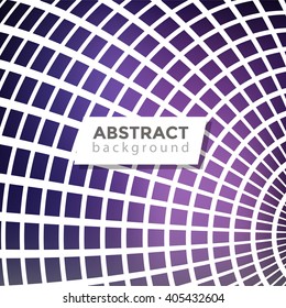 Abstract geometrical background. Part of 3d sphere with square cells background design. Vector illustration.