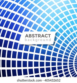 Abstract geometrical background. Part of 3d sphere with square cells background design. Vector illustration.