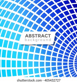 Abstract geometrical background. Part of 3d sphere with square cells background design. Vector illustration.