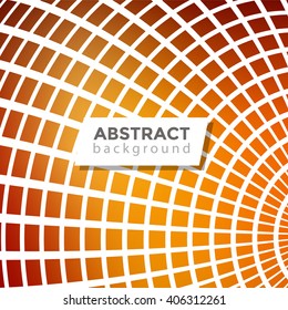 Abstract geometrical background. Part of 3d sphere with square cells background design. Vector illustration.