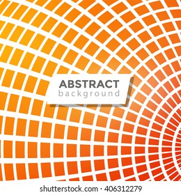 Abstract geometrical background. Part of 3d sphere with square cells background design. Vector illustration.