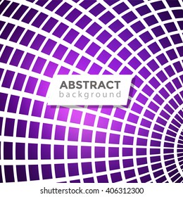 Abstract geometrical background. Part of 3d sphere with square cells background design. Vector illustration.