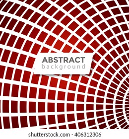 Abstract geometrical background. Part of 3d sphere with square cells background design. Vector illustration.