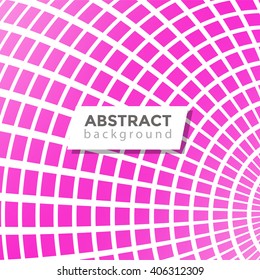 Abstract geometrical background. Part of 3d sphere with square cells background design. Vector illustration.