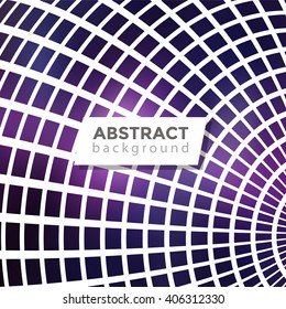 Abstract geometrical background. Part of 3d sphere with square cells background design. Vector illustration.