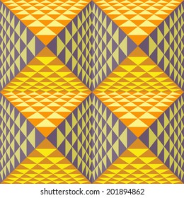 Abstract geometrical background with pyramids. Seamless pattern.  Vector Illustration.    