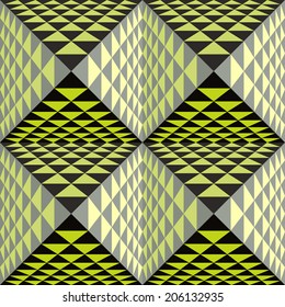 Abstract geometrical background with pyramids. Seamless pattern.  Vector Illustration.    