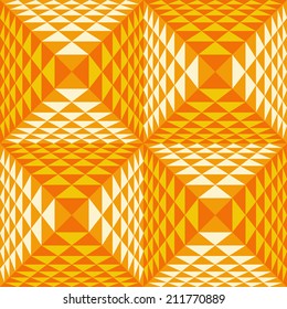 Abstract geometrical background with pyramids. Seamless pattern.  Vector Illustration.  