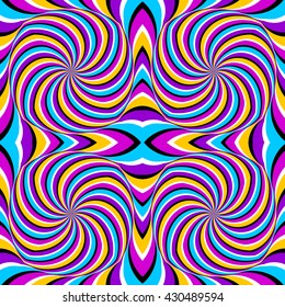 Abstract geometrical background (spin illusion). Seamless pattern.