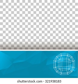 Abstract geometrical background. The template design booklet, brochure, banner, document. Cube of lines and dots. Cube of the lines connected to points.