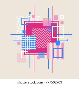 Abstract Geometrical Background With Template Geometric Elements Vector Illustration