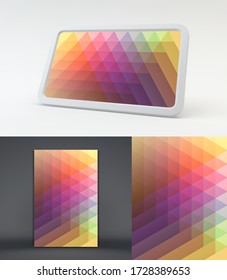 Abstract geometrical background with trendy gradients. 3d vector illustration for mobile phone cover and screen.
