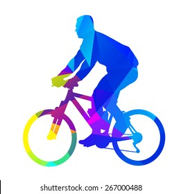 Abstract geometrical bicycle rider