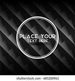 Abstrakter geometrischer schwarzer Hintergrund mit Platz für Text in einem Rahmen. Vektorgrafik
