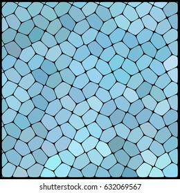 Abstract geometrical blue background consisting of geometric elements arranged on a black background. Vector illustration.