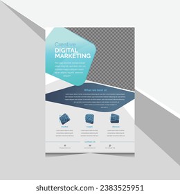 Abstract geometrical blue modern Business flyer