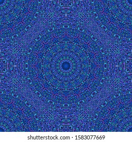 Abstract geometrical bohemian mandala pattern design - oriental royal blue seamless spiritual floral vector background graphic