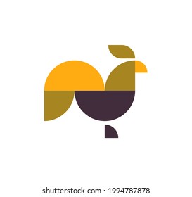 Abstract geometrical chicken rooster logo vector illustration