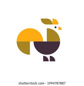 Abstract geometrical chicken rooster logo vector illustration