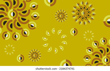 Abstract geometrical circle pattern background. Yellow and Brown Shape Pattern Background