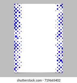 Abstract geometrical circle pattern page background template - vector graphic from dots in blue tones for flyers, cards