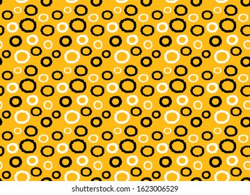 Abstract geometrical circle pattern with yellow background