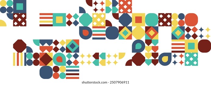Abstract geometrical colorful with mosaic banner background. illustration vector design