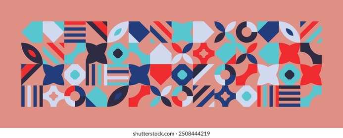 Abstract geometrical colorful with mosaic banner background. illustration vector design