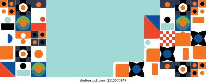 Abstract geometrical colorful with mosaic banner background. illustration vector design