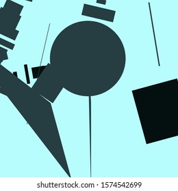 An abstract geometrical composition consisting of chaotically scattered geometric elements. Vector illustration of a style of supermatism. Creative retro futuristic poster.