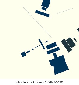 An abstract geometrical composition consisting of chaotically scattered geometric elements. Vector illustration of a style of supermatism. Creative retro poster.