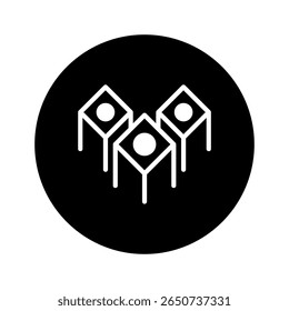 Abstract geometrical composition features interconnected three dimensional cube forms minimalistic design and striking monochromatic color palette